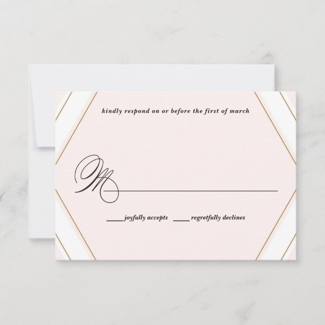 Art Deco Geometric Diamond Wedding Invitation (Front)