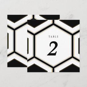 Art Deco Geometric Diamond Wedding Table Number