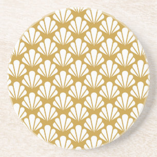 Art Deco, geometric floral seamless pattern. Coaster