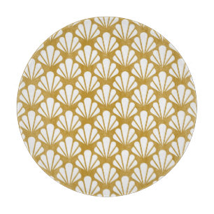 Art Deco, geometric floral seamless pattern. Cutting Board