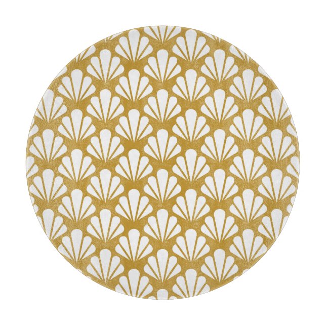 Art Deco, geometric floral seamless pattern. Cutting Board (Front)