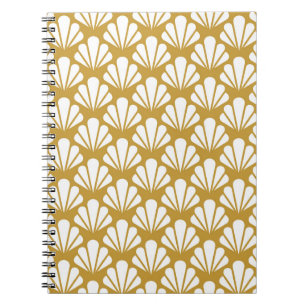 Art Deco, geometric floral seamless pattern. Notebook