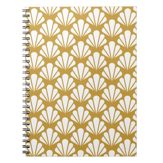 Art Deco, geometric floral seamless pattern. Notebook (Front)