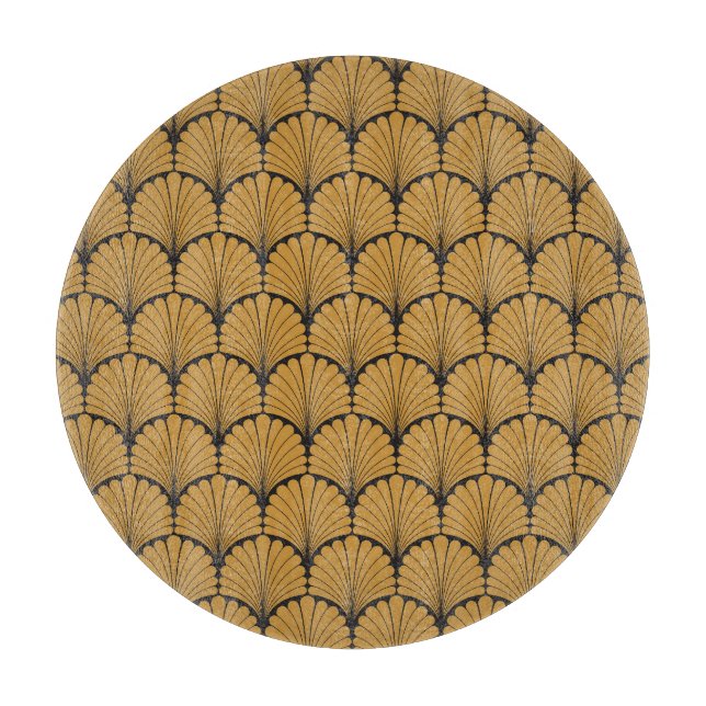 Art Deco Geometric Floral Texture Cutting Board (Front)