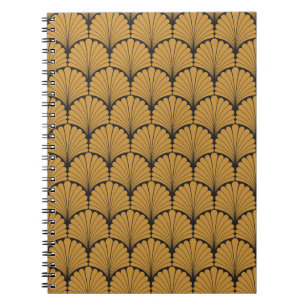 Art Deco Geometric Floral Texture Notebook