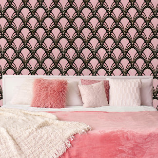 Art Deco Geometric Flower Pattern Wallpaper