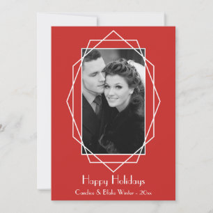 Art Deco Geometric Holiday Photo Card