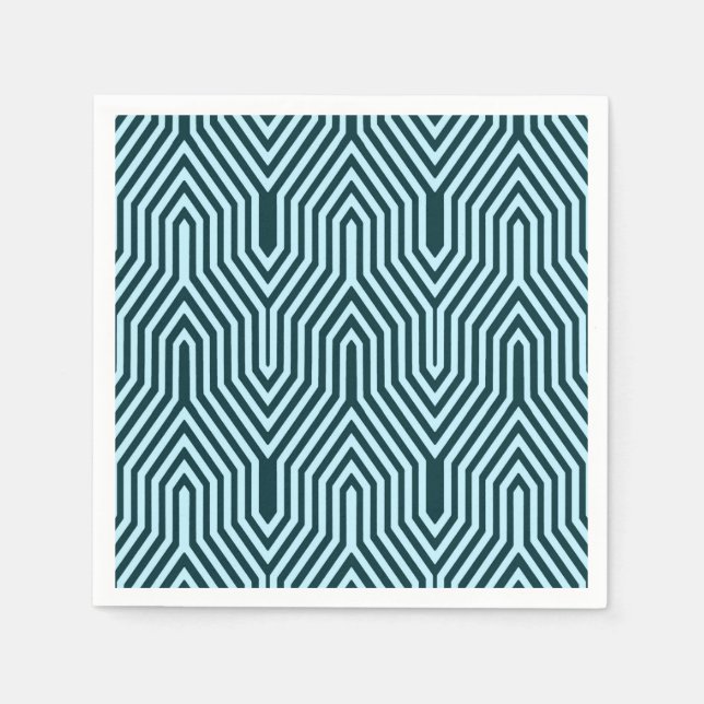 Art Deco Geometric - indigo and ice blue Napkin (Front)