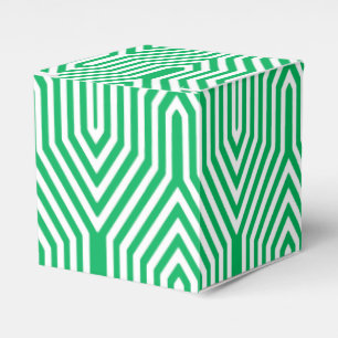 Art Deco Geometric - jade green and white Favour Box