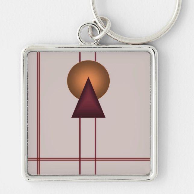 Art Deco Geometric Key Ring (Front)