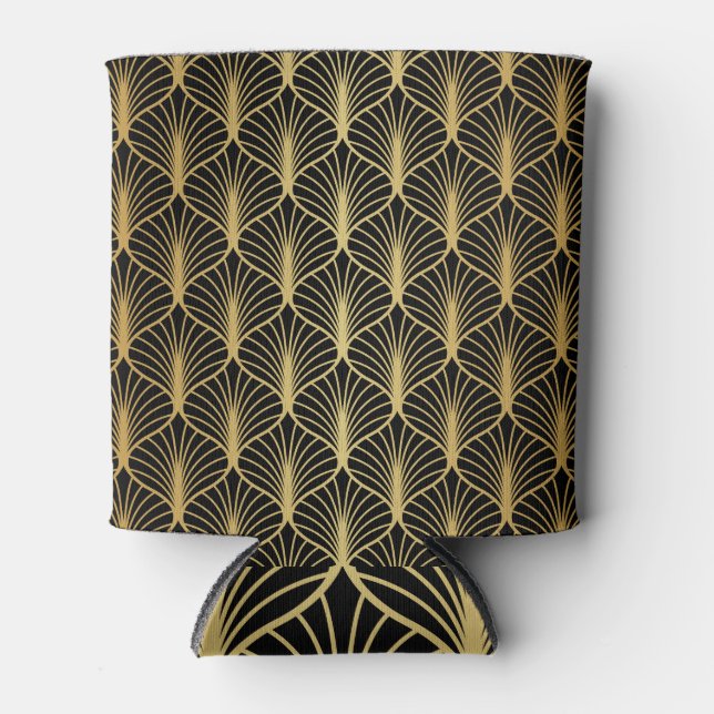 Art Deco Geometric Luxury Pattern Can Cooler (Front)