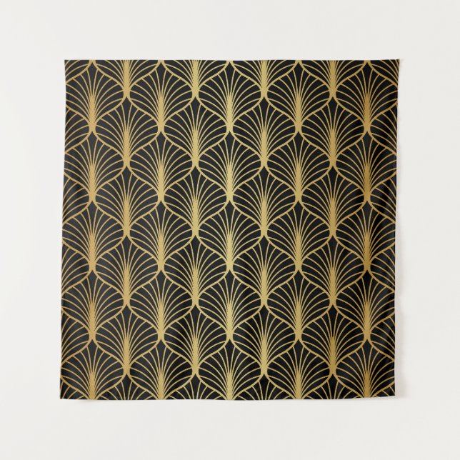 Art Deco Geometric Luxury Pattern Tapestry (Front)
