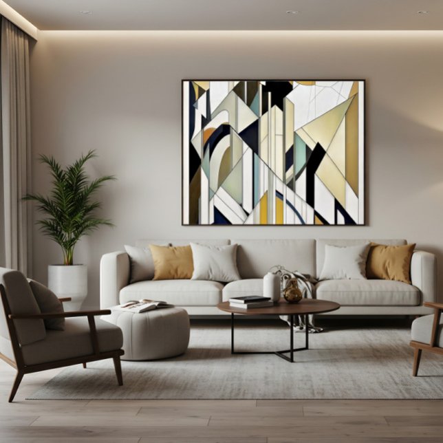 Art Deco Geometric Mosaic Acrylic Canvas Print (Creator Uploaded)