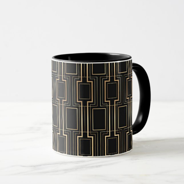 Art Deco Geometric Pattern Mug (Front Right)