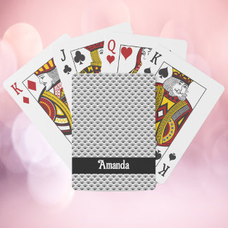 Art Deco Geometric Pattern Personalise Black White Playing Cards