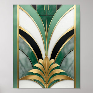 Art Deco Geometric Pattern Poster
