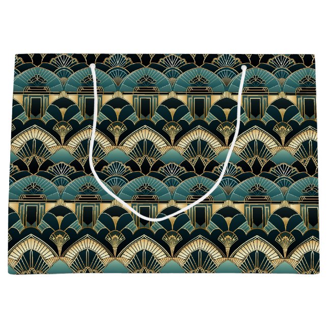 Art Deco Geometric Patterned Large Gift Bag (Front)