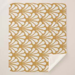 Art Deco Geometric Sea Shell Sherpa Blanket
