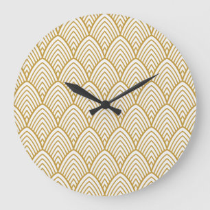 Art Deco geometric seamless pattern. Large Clock