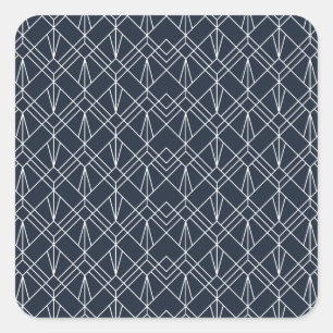 art deco geometric square sticker