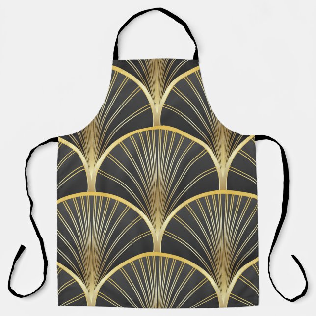 Art Deco Geometric Texture Illustration Apron (Front)