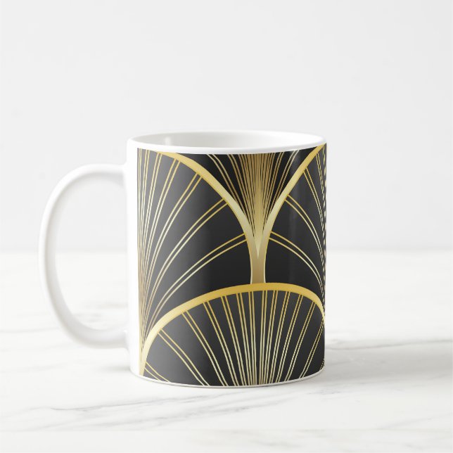 Art Deco Geometric Texture Illustration Coffee Mug (Left)