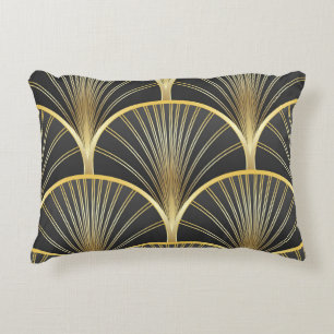 Art Deco Geometric Texture Illustration Decorative Cushion