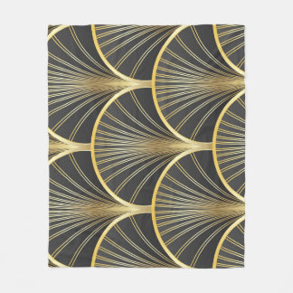 Art Deco Geometric Texture Illustration Fleece Blanket