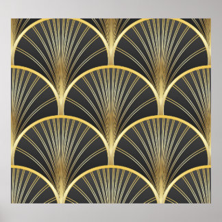 Art Deco Geometric Texture Illustration Poster