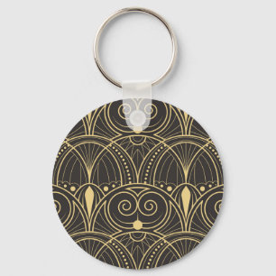 Art Deco Geometric Tiles Luxury. Key Ring