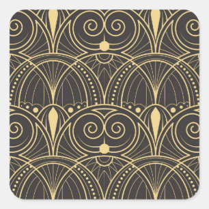 Art Deco Geometric Tiles Luxury. Square Sticker