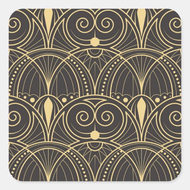 Art Deco Geometric Tiles Luxury. Square Sticker (Front)
