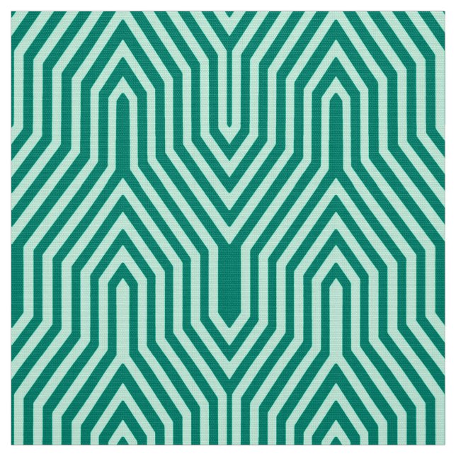 Art Deco Geometric - turquoise and aqua Fabric (Swatch)