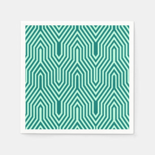 Art Deco Geometric - turquoise and aqua Napkin