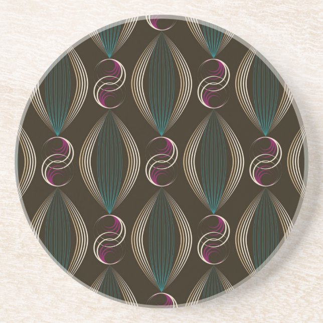 Art deco: geometric vintage pattern. coaster (Front)