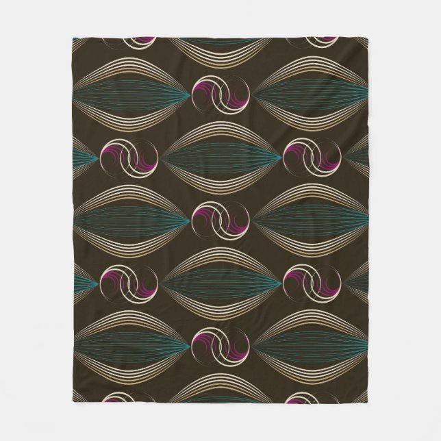Art deco: geometric vintage pattern. fleece blanket (Front)