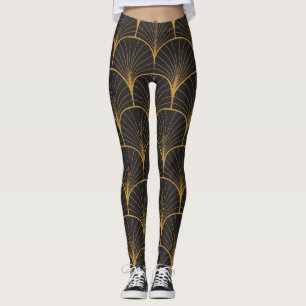 Art Deco, Geometric Vintage Pattern. Leggings