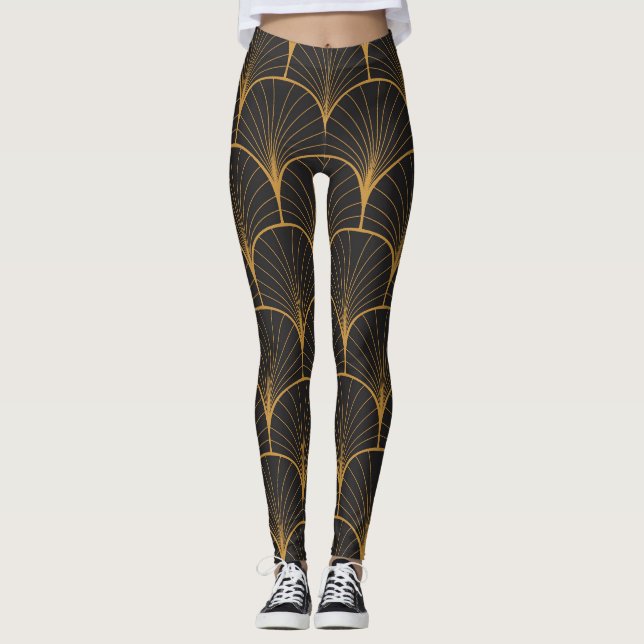 Art Deco, Geometric Vintage Pattern. Leggings (Front)