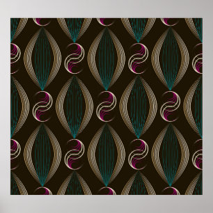 Art deco: geometric vintage pattern. poster