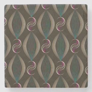 Art deco: geometric vintage pattern. stone coaster