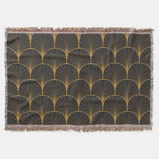 Art Deco, Geometric Vintage Pattern. Throw Blanket