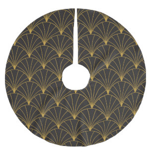 Art Deco geometric, vintage seamless pattern. Brushed Polyester Tree Skirt