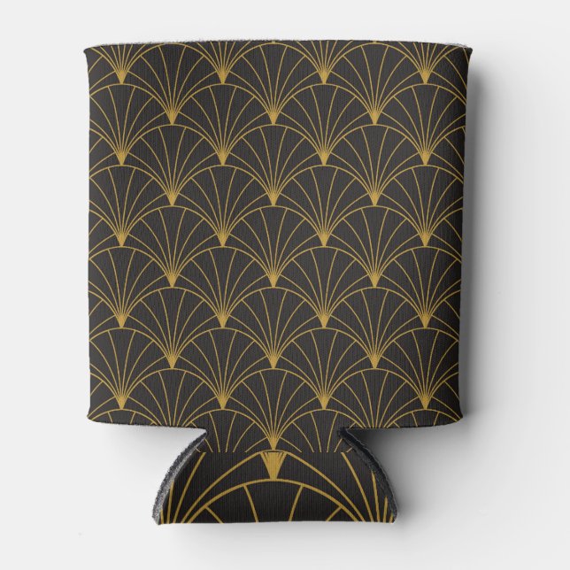 Art Deco geometric, vintage seamless pattern. Can Cooler (Front)