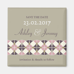 Art Deco Geometric Wedding Save The Date Magnet