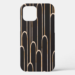 Art Deco Geometry: Gold Watercolor Wallpaper iPhone 12 Case