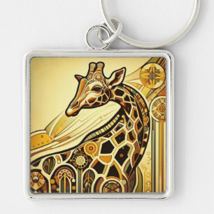 Art Deco Giraffe Keychain