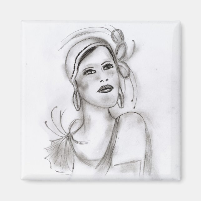 Art Deco Girl Magnet (Front)