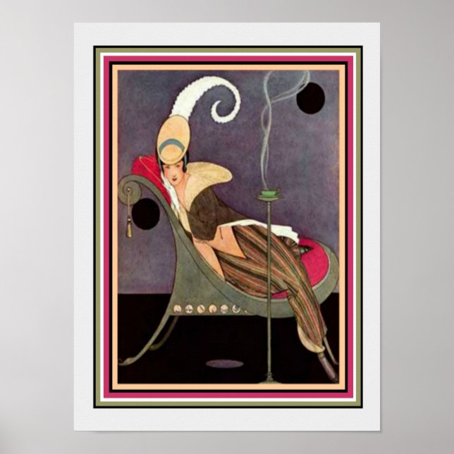 Art Deco "Girl On Chaise" Print 12 x 16 (Front)