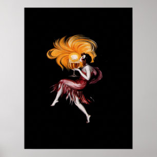 Art Deco Girl  Vintage Poster