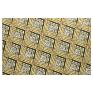 Art Deco Glam Gold Black Pattern Fabric